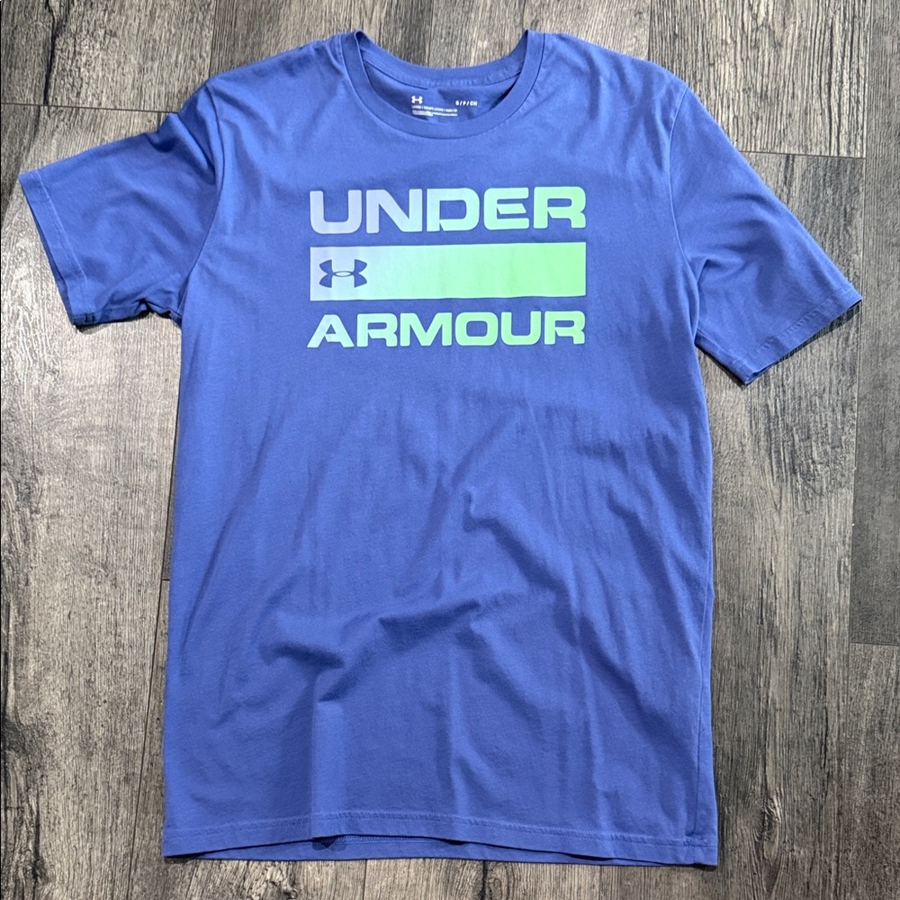 Under Armour Men’s Royal Blue Short Sleeve Logo Tee with Mint Accent